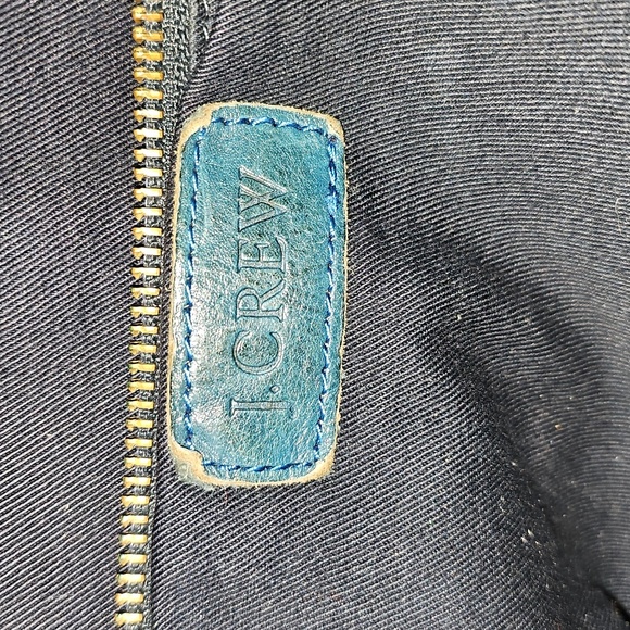 J Crew Stylish Blue Leather Shoulder Bag Utility Vibe Lots Of Pockets - Picture 9 of 11